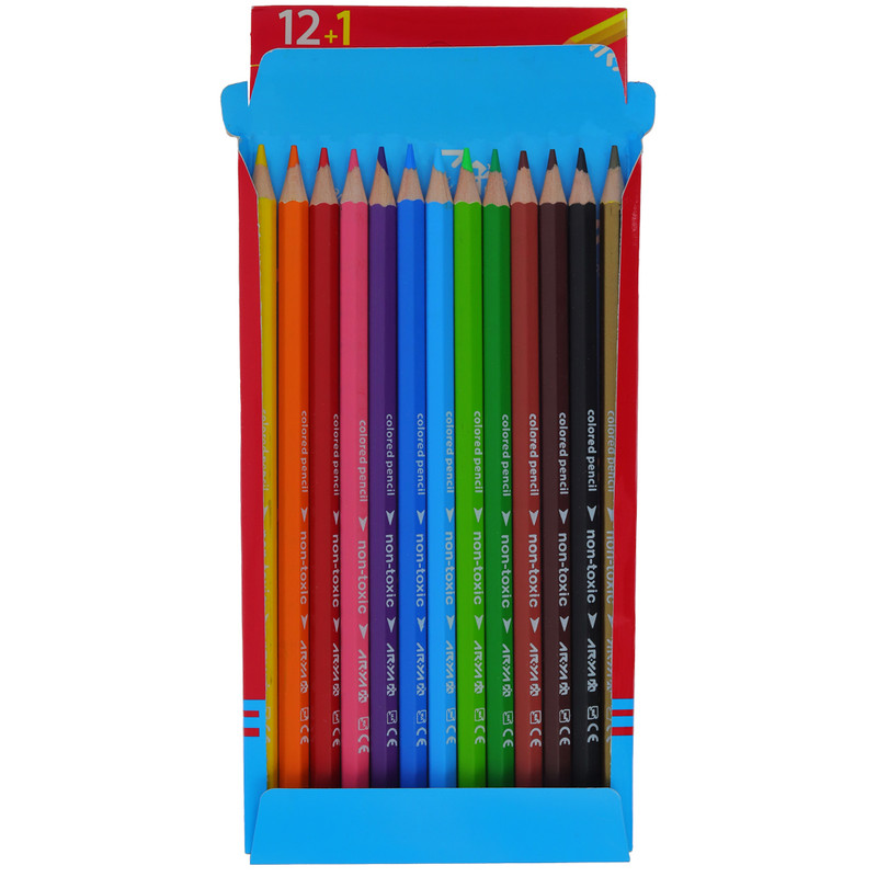 مداد رنگی آریا  1+12 رنگ مدل 3016 طرح قصر