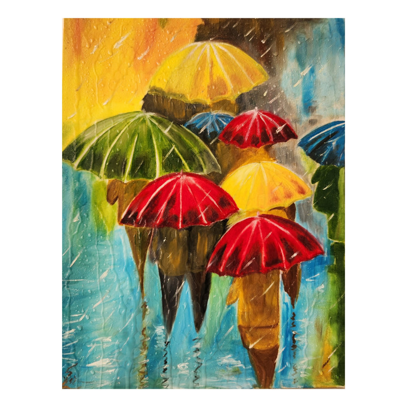تابلو نقاشی برجسته طرح باران