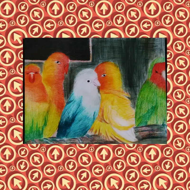 نقاشی مدادرنگی مدل اشیانه