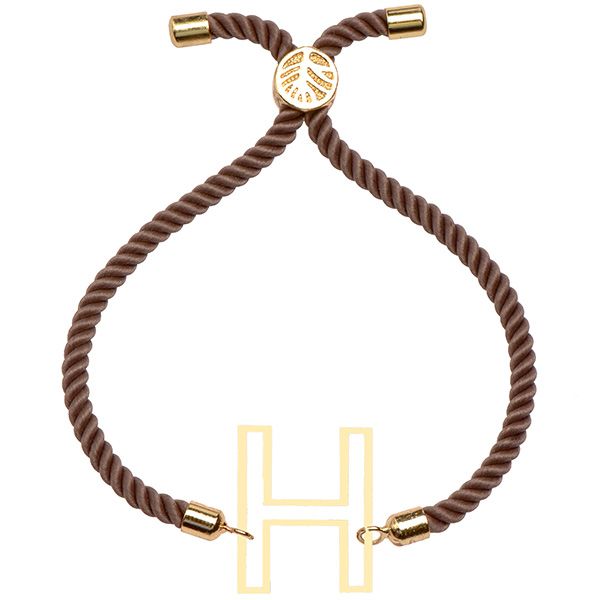 دستبند طلا 18 عیار دخترانه کرابو طرح حرف H مدل Krd1702