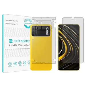 Rockspace transparent screen protector HyGEL model suitable for Xiaomi Poco M3 mobile phone with back protector