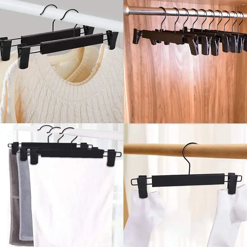 آویز لباس مدل دوگیره bend_b_10 بسته 10 عددی