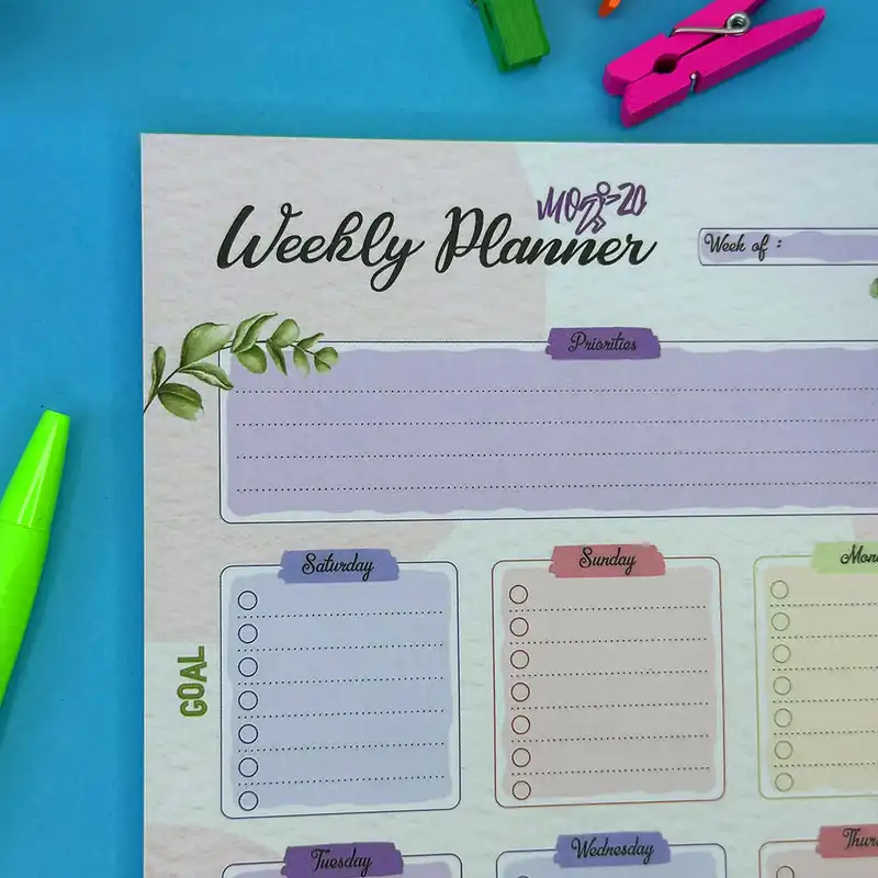 دفتر برنامه ریزی مدل هفتگی موتی 20