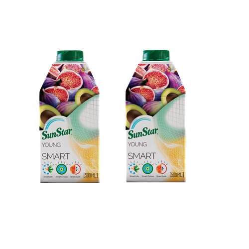 آبمیوه یانگ اسمارت آووکادو انجیر سان استار - 0.5 لیتر بسته 2 عددی