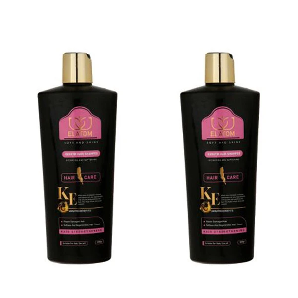 شامپو مو الاتوم مدل کراتین مناسب برای موهای آسیب دیده حجم 500 میلی لیتر مجموعه دو عددی
