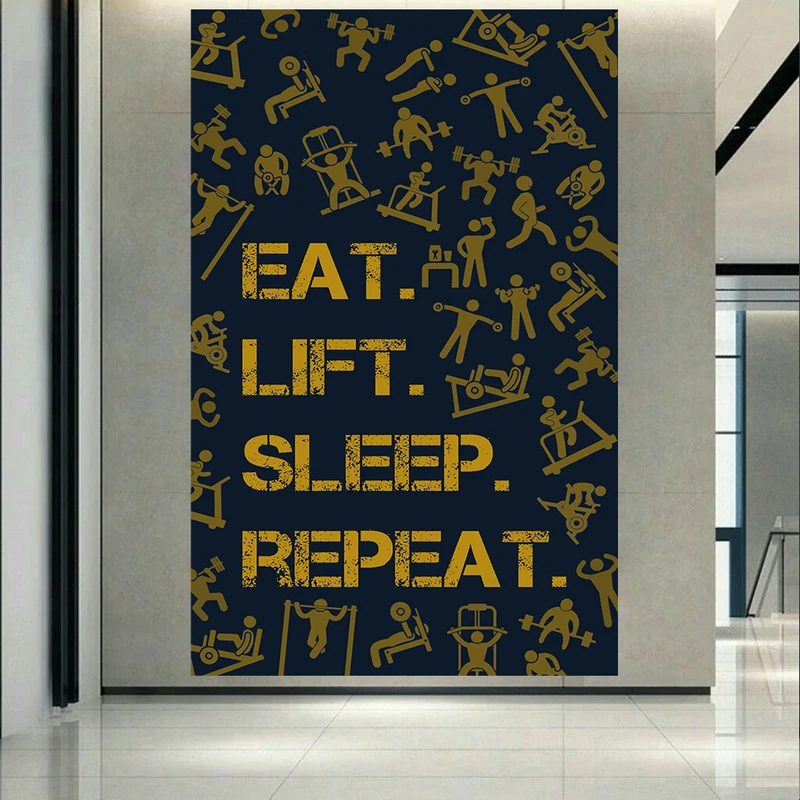 استیکر طرح انگیزشی بدنسازی مدل Eat,Lift,Sleep کد AR1975