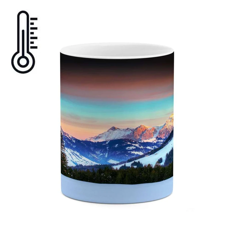 ماگ حرارتی کاکتی مدل منظره برفی کد mgh15006