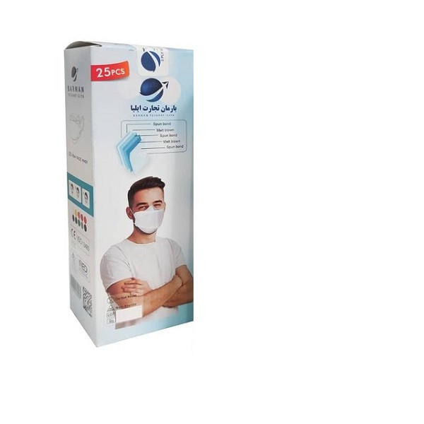 ماسک تنفسی بارمان مدل سه بعدی پنج لایه بسته 25 عددی