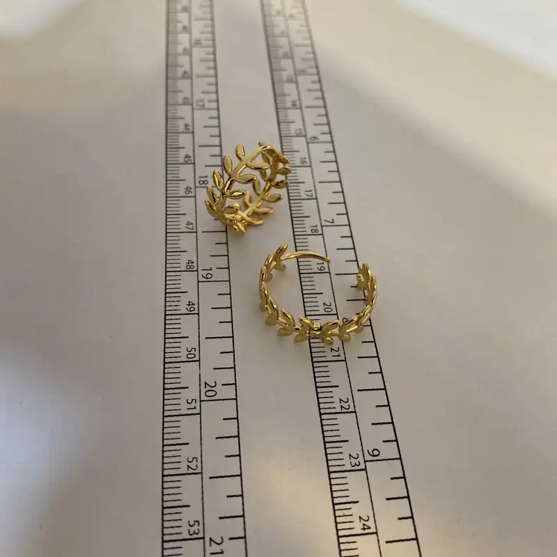 گوشواره زنانه ژوپینگ مدل برگ کد E3322