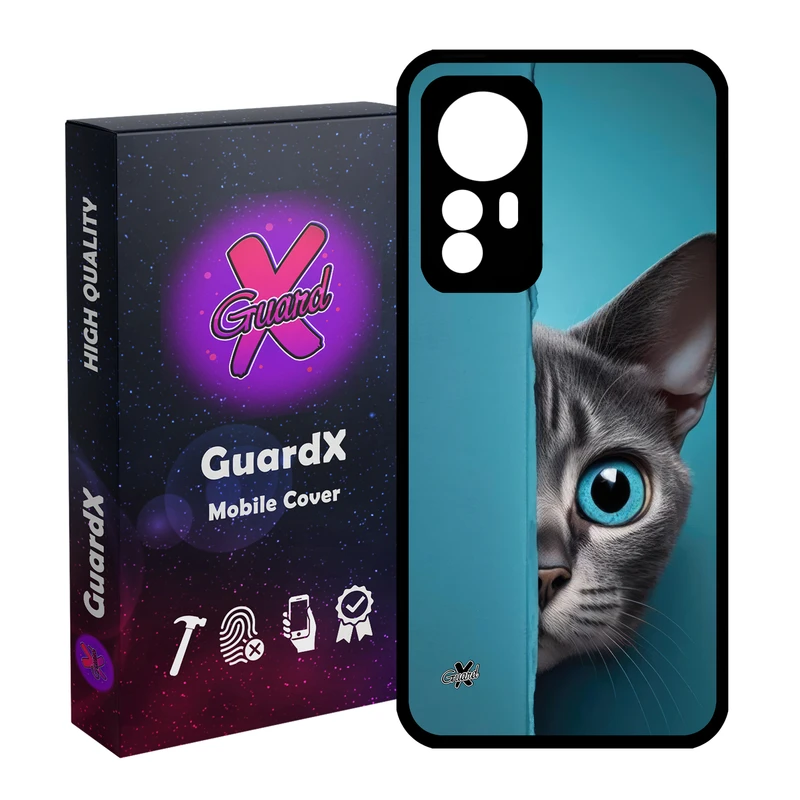 کاور گارد ایکس طرح گربه مدل Glass10673 مناسب برای گوشی موبایل شیائومی Redmi Note 12S