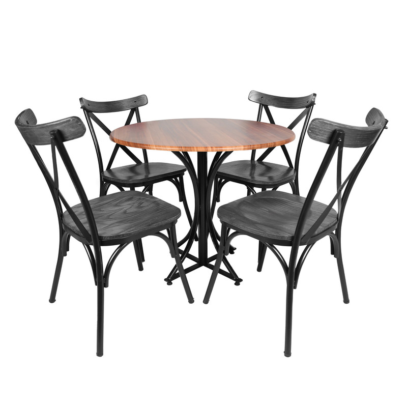 میز و صندلی ناهارخوری چهار نفره مدل تونت لهستانی پایه فلزی GCH