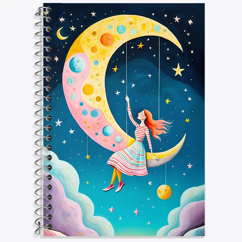 دفتر زبان 50 برگ خندالو مدل دو خط طرح دخترانه کد F5145