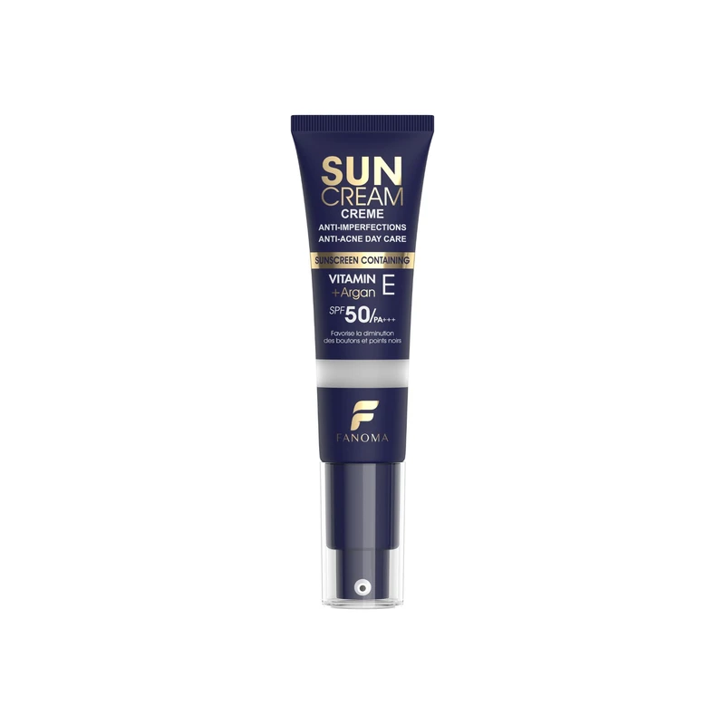 کرم ضد آفتاب بی‌رنگ صورت فانوما SPF 50 مدل ضدآفتاب بدون چربی و ضدجوش فانوما بی رنگ ‌مناسب برای انواع پوست حجم 35 میلی‌لیتر