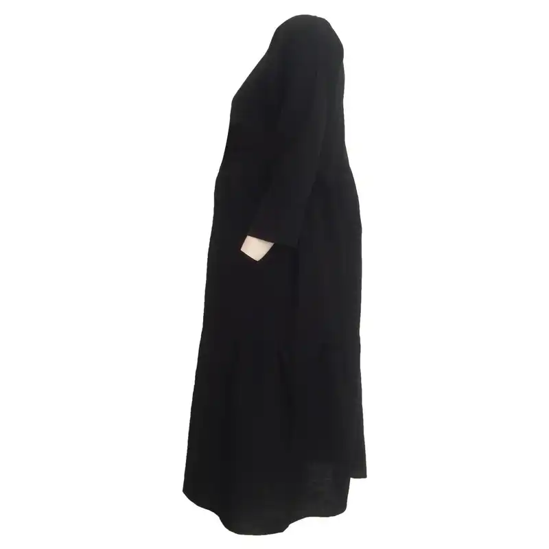 پیراهن زنانه مدل نخی لینن نوار  کد tm-2719 رنگ مشکی