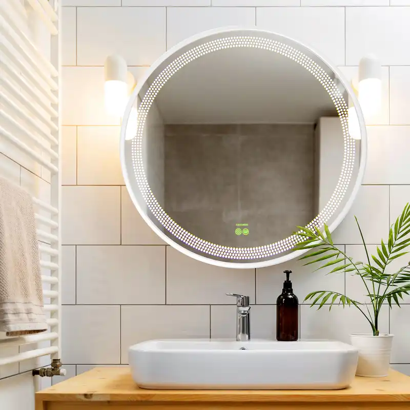 آینه سرویس بهداشتی گلسموند مدل هوشمند ضدبخار و آرایشی آفتابی کد CLW111S