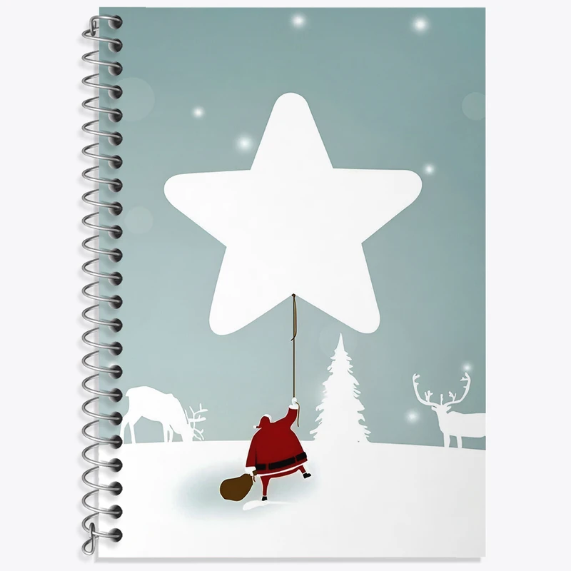 دفتر زبان 50 برگ خندالو مدل دو خط طرح بابانوئل و کریسمس کد N5686