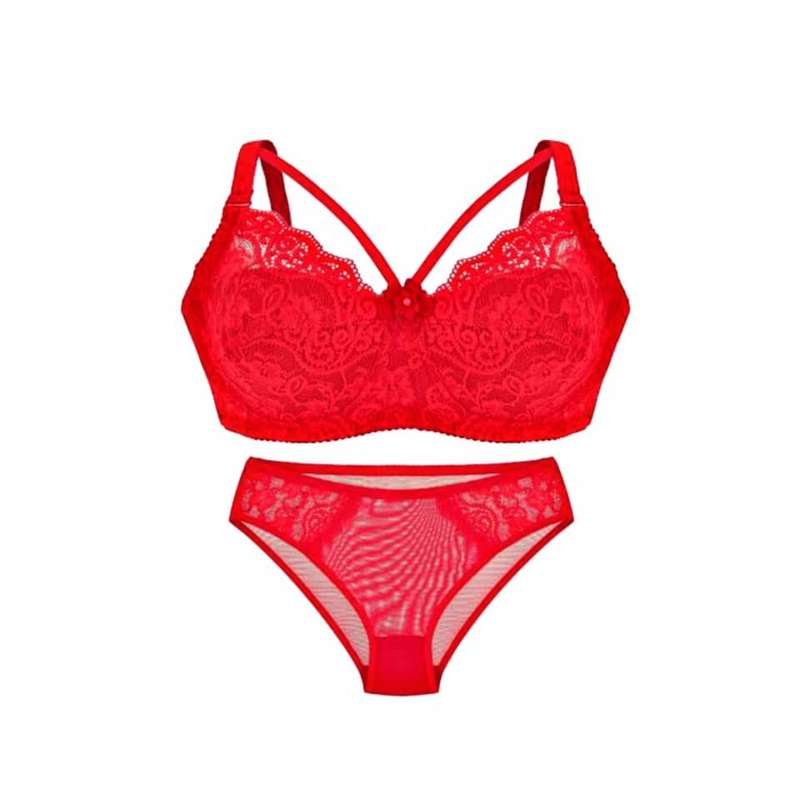 ست شورت و سوتین زنانه مدل گیپور هارنس دار کد 8080