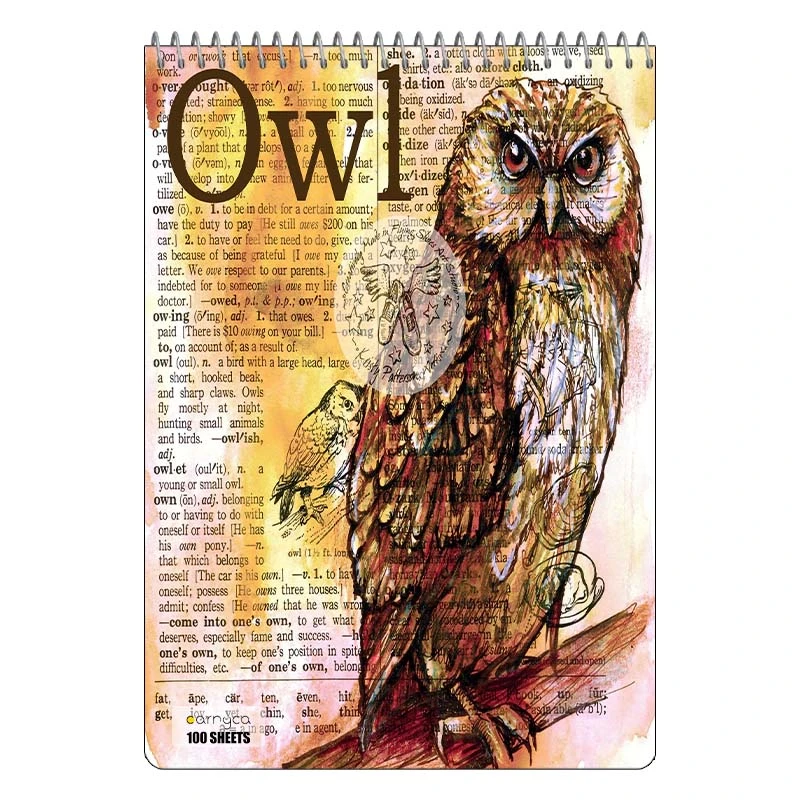 دفتر شطرنجی 100 برگ کارنیکا طرح روزنامه وینتج حیوانات Vintage Newspaper Animals کد 64927