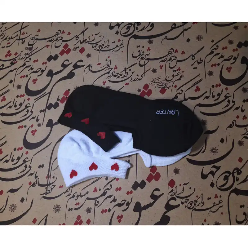 جوراب کالج زنانه لنتر مدل قلب کد 02 - مجموعه 2 عددی