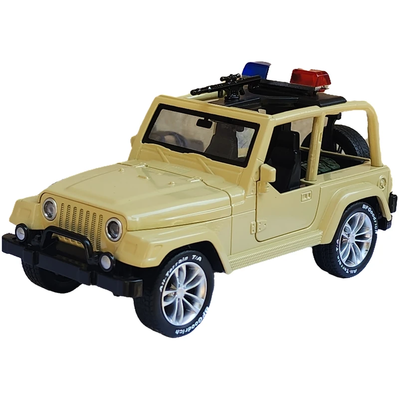 ماشین بازی ناب سل مدل آژیردار درب بازشو جیپ پلیس طرح کوهستانی