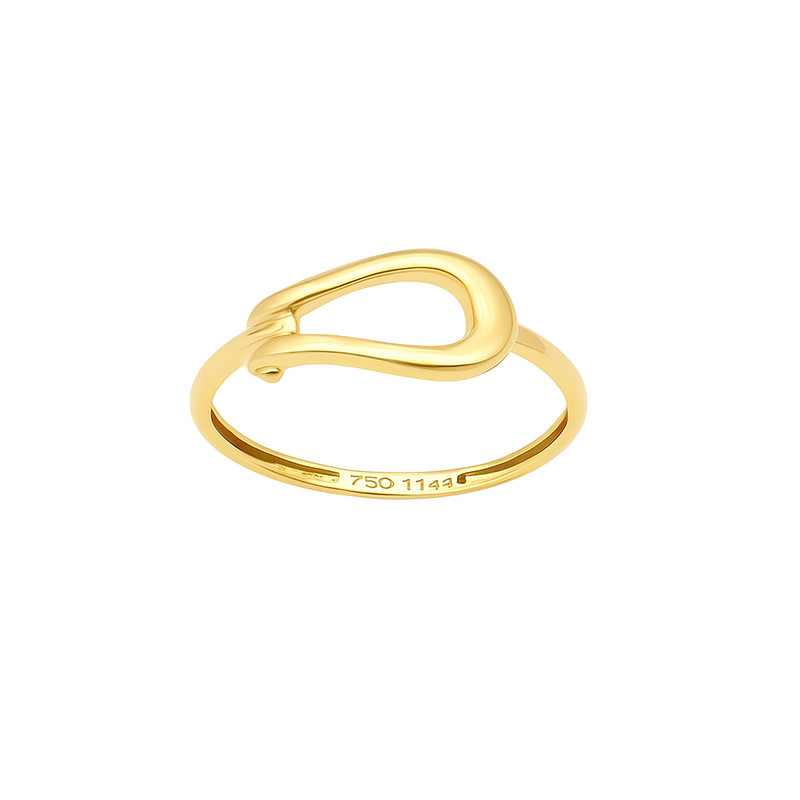 انگشتر طلا 18 عیار زنانه زرلاین مدل  مینیمال طرح امگا کد R-200070 سایز 55