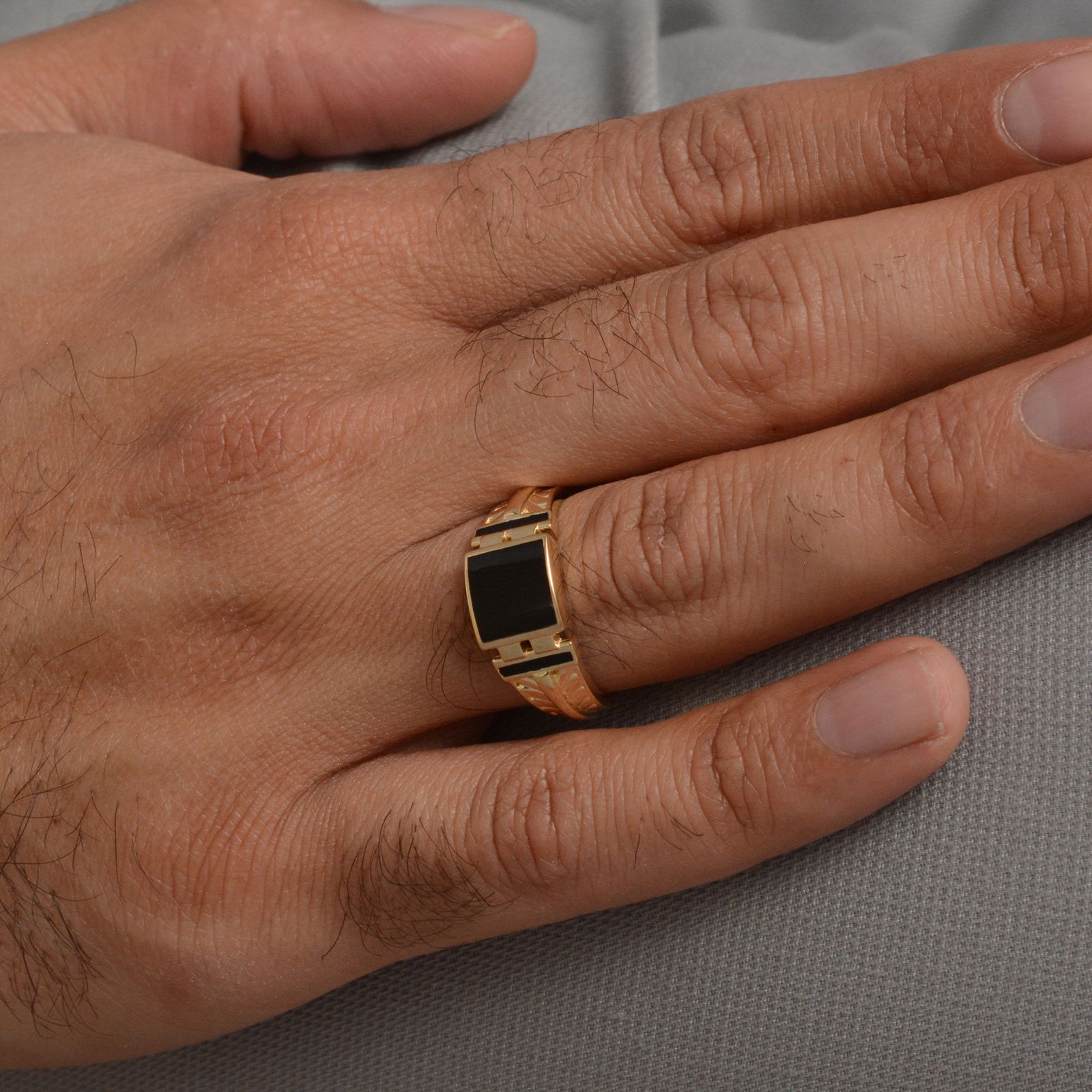 انگشتر طلا 18 عیار مردانه طلای مستجابی مدل M1 -  - 2