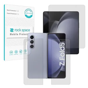 Rock space Resistant model transparent screen protector suitable for Samsung Galaxy Z Fold 5 mobile phone along with back protector