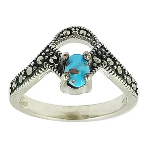 انگشتر نقره زنانه سلین کالا مدل فیروزه نیشابور ce-As329