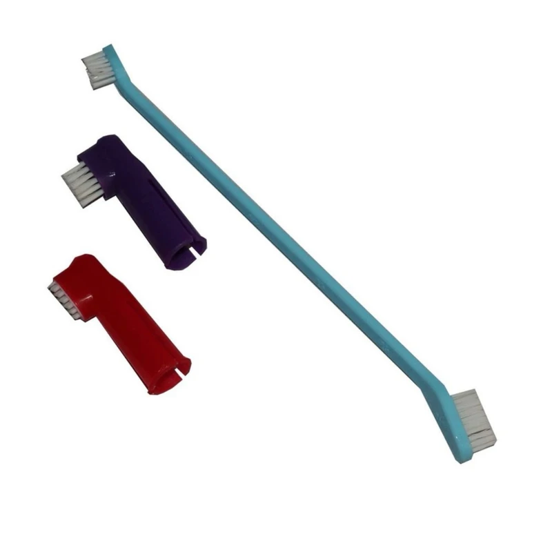 مسواک سگ و گربه مدل ماشاژور دار مجموعه 3 عددی