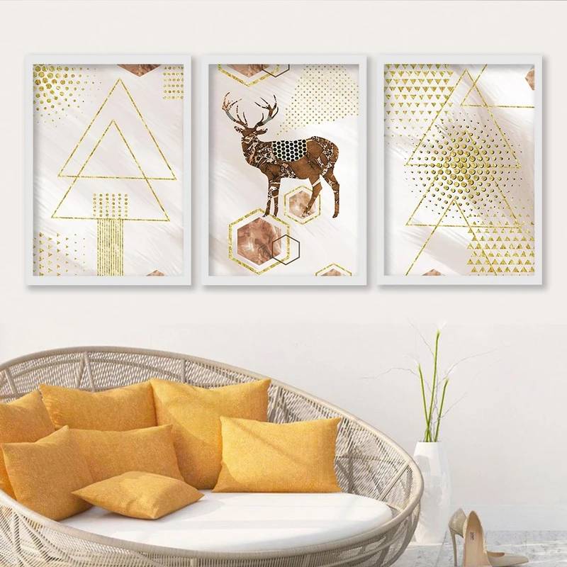 تابلو صبا طرح مدل دکوراتیو مدرن کد 197w مجموعه 3 عددی