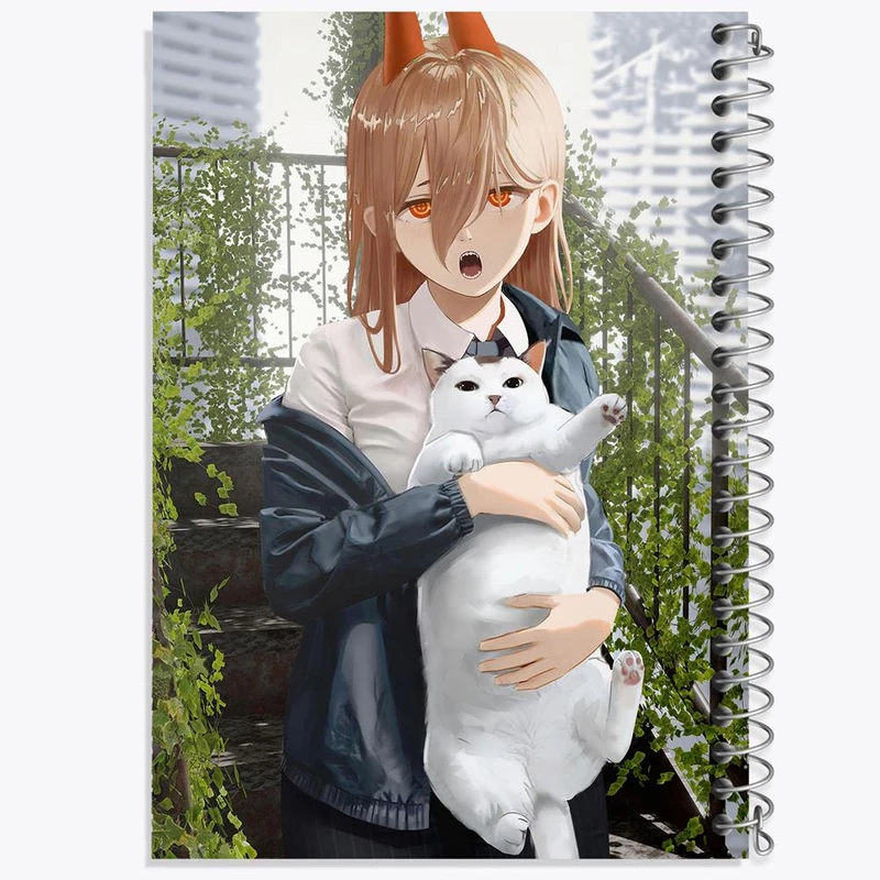 دفتر ژورنال نویسی 50 برگ خندالو مدل نقطه ای طرح ماکیما انیمه مرد اره ای Chainsaw Man کد 23175