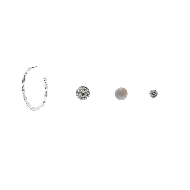 پیرسینگ نقره زنانه آی ام مدل نگین دار کد 8145 مجموعه 4 عددی پیرسینگ نقره زنانه آی ام مدل نگین دار کد 8145 مجموعه 4 عددی