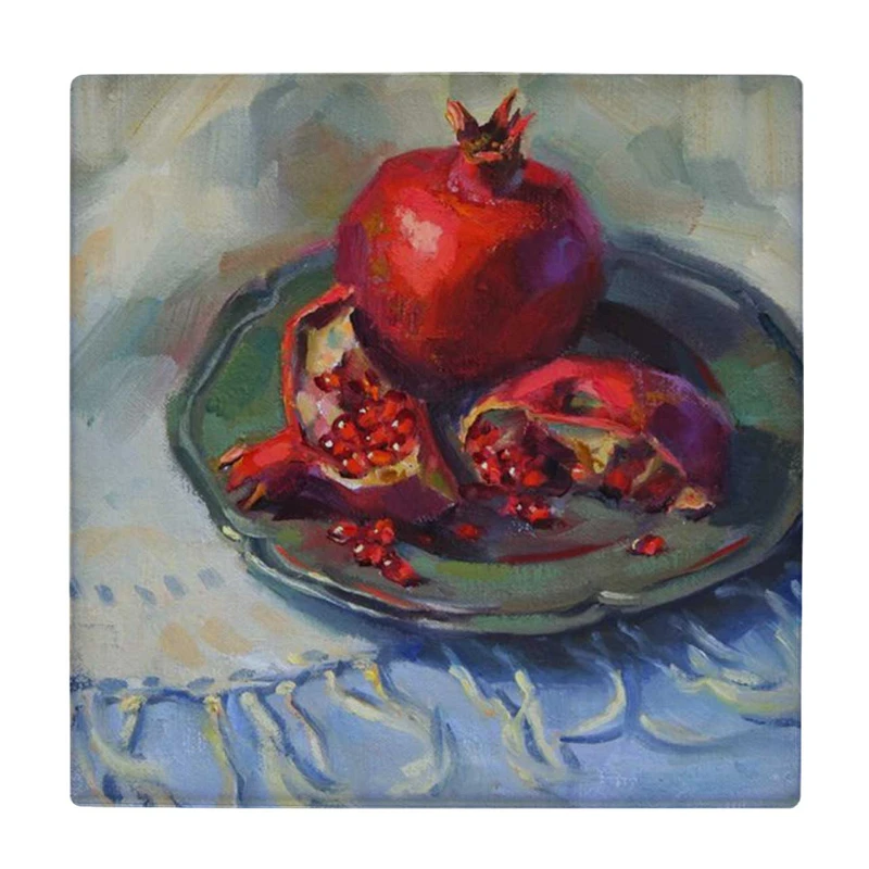 زیر لیوانی طرح نقاشی دانه ها انار کد    3864647_1972