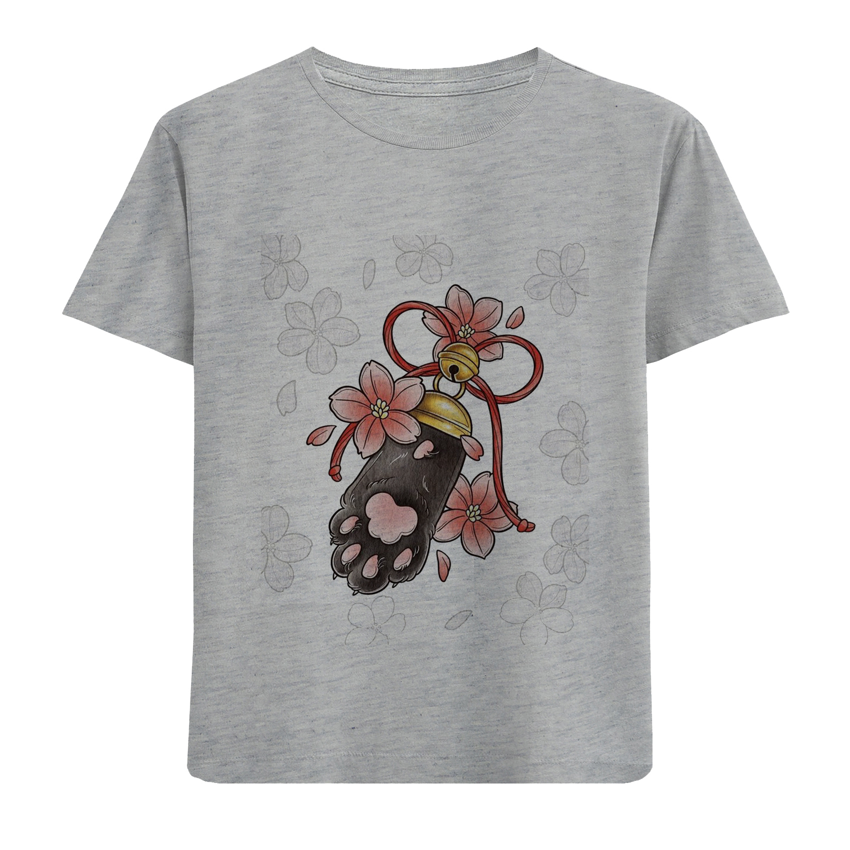 تی شرت آستین کوتاه دخترانه مدل پنجه گربه D291