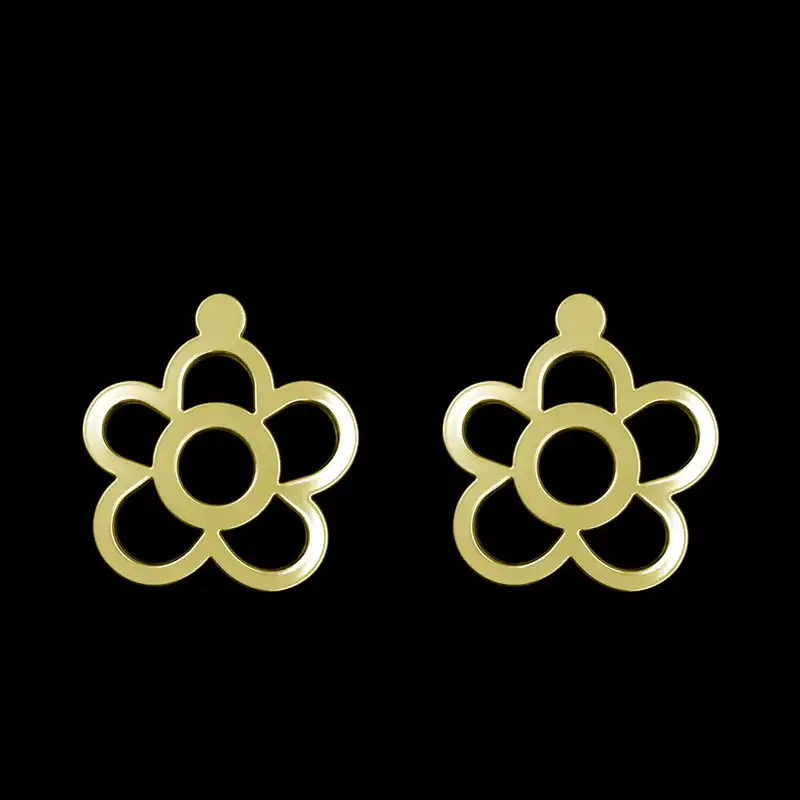 گوشواره طلا 18 عیار زنانه مدوپد مدل گل کد GA1-15046