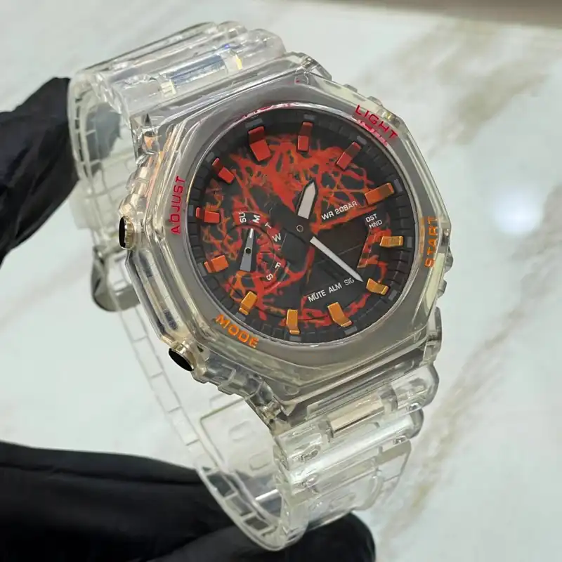 ساعت مچی عقربه ای مدل کرنومتردار بند سیلیکونی کد 5