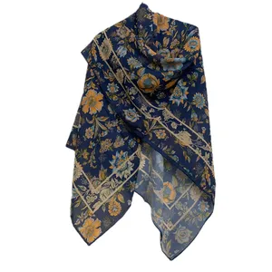 روسری زنانه مدل حریر نخ کد 09