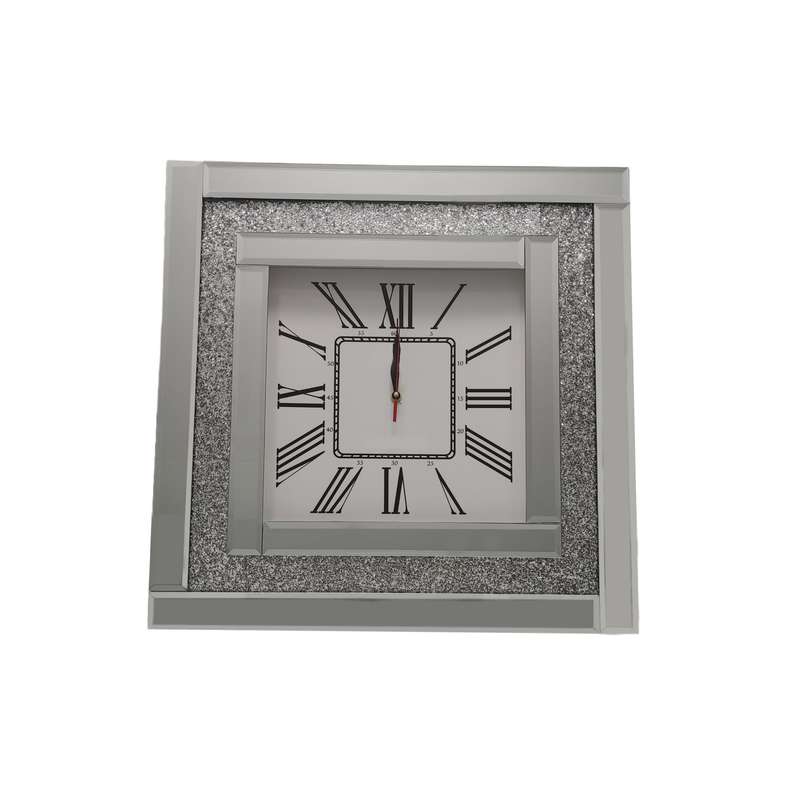 ساعت دیواری مدل آینه ای اکلیلی مربع کد 2541