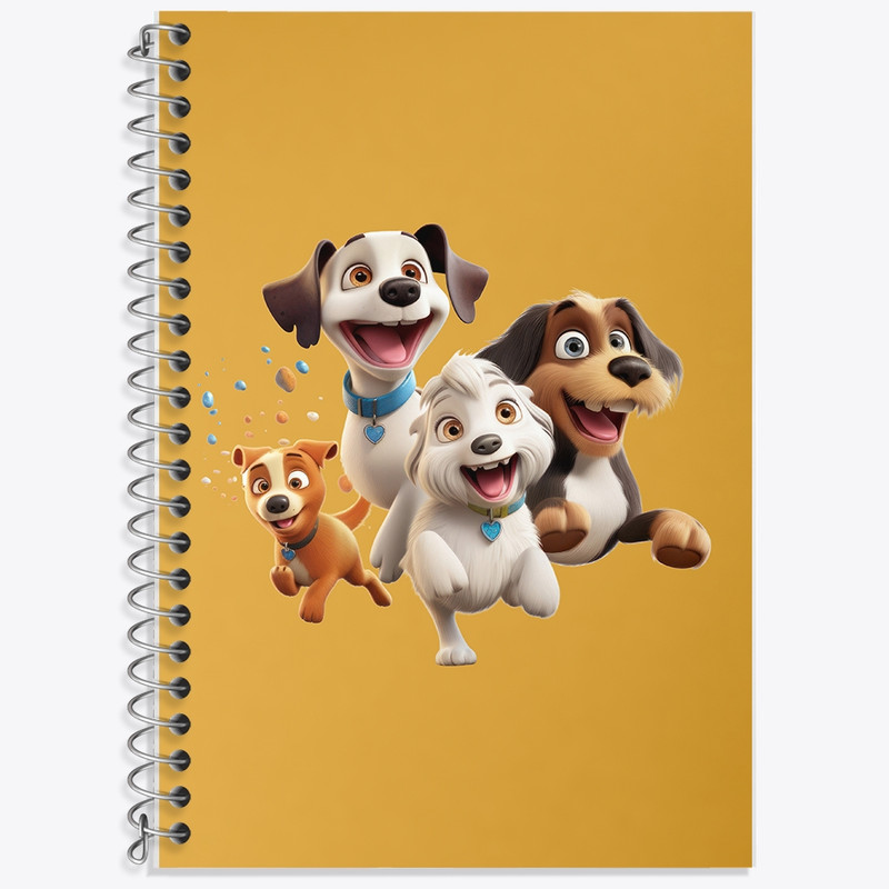 دفتر زبان 50 برگ خندالو مدل سه خط طرح سگ (Dog) کد F2566