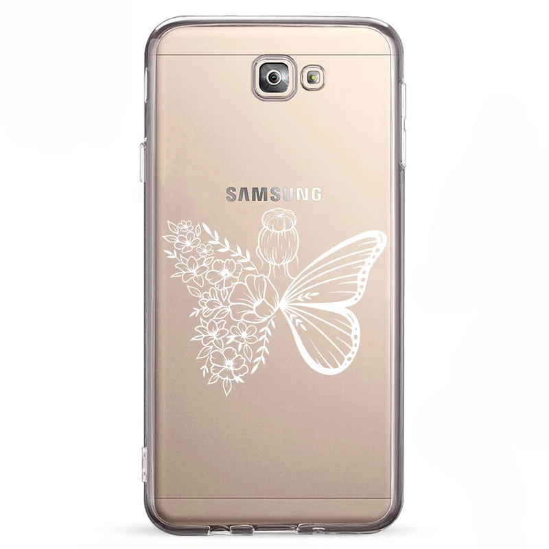 کاور مگافون طرح دختر پروانه ای مدل C53-W مناسب برای گوشی موبایل سامسونگ Galaxy J5 Prime         