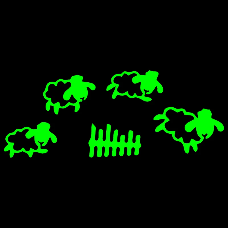 استیکر دیواری کودک مدل شبنما طرح بره ناقلا بسته پنج عددی