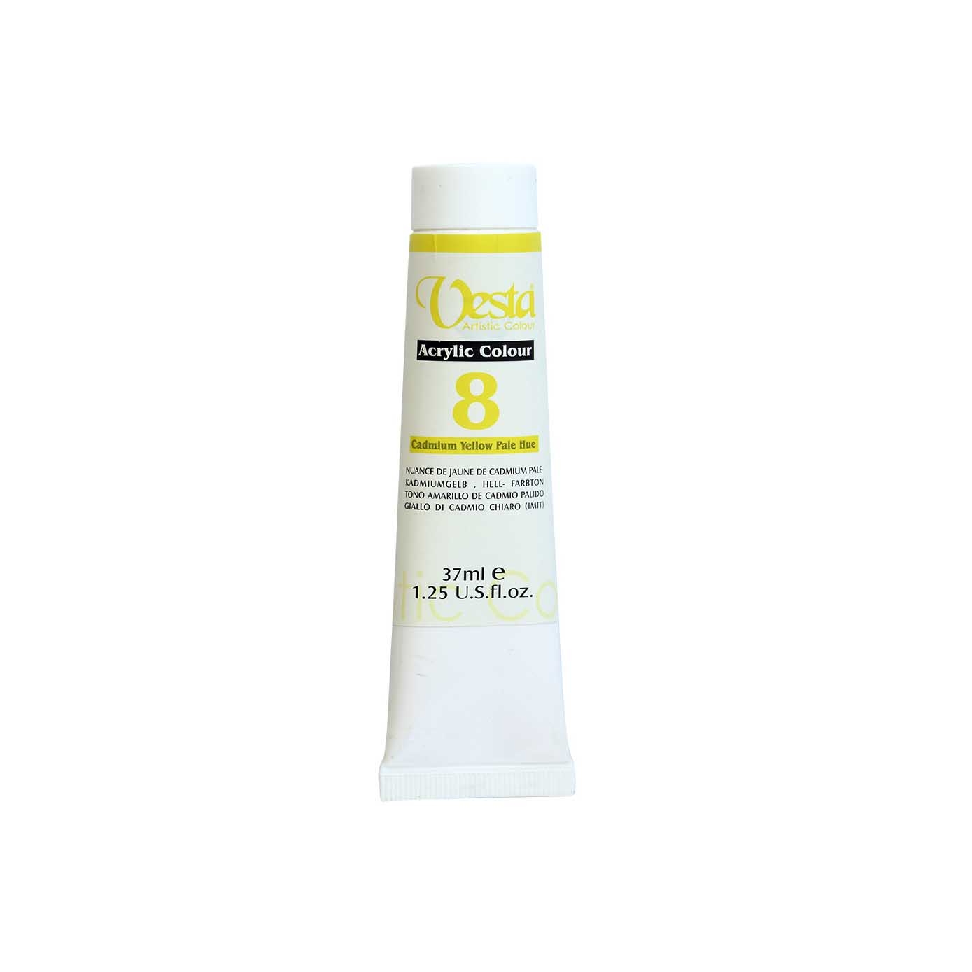 رنگ اکریلیک وستا مدل Cadmium yellow pale hue 8 حجم 37 میلی لیتر