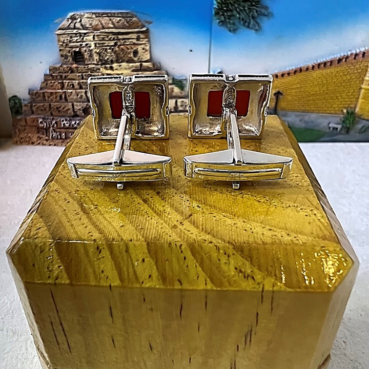 دکمه سردست نقره  مردانه کد glsr-2474