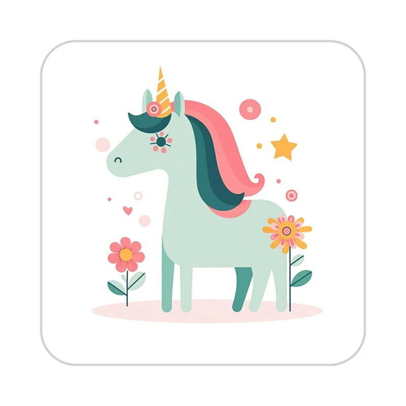 زیر لیوانی کاکتی طرح اسب تک شاخ و یونیکورن مدل mp32283