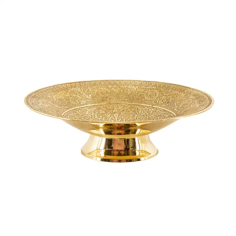 شکلات خوری برنزی مدل  قلم زنی نیم پایه طرح تیوا کد 5895