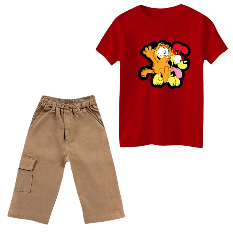 ست تی‌شرت و شلوارک پسرانه مدل گارفیلد کد 15