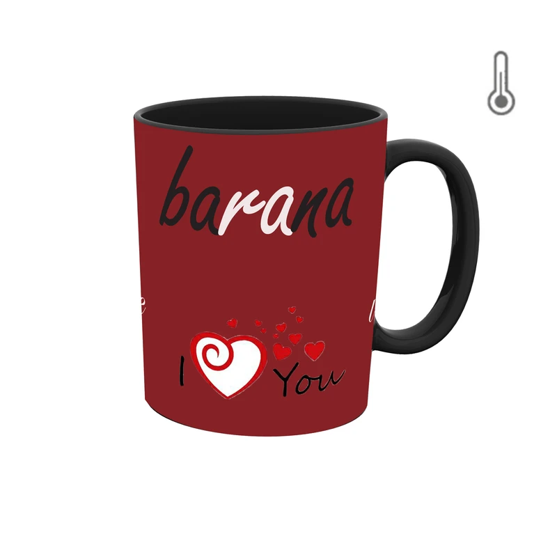 ماگ حرارتی طرح اسم بارانا مدل قلب