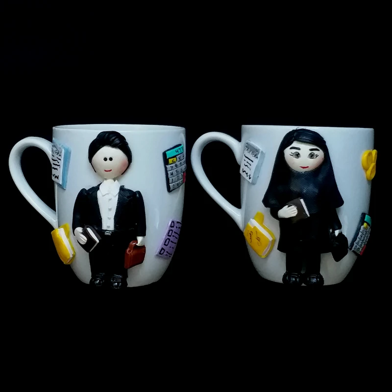 ماگ سرامیکی مدل حسابدار کد L620 مجموعه 2 عددی