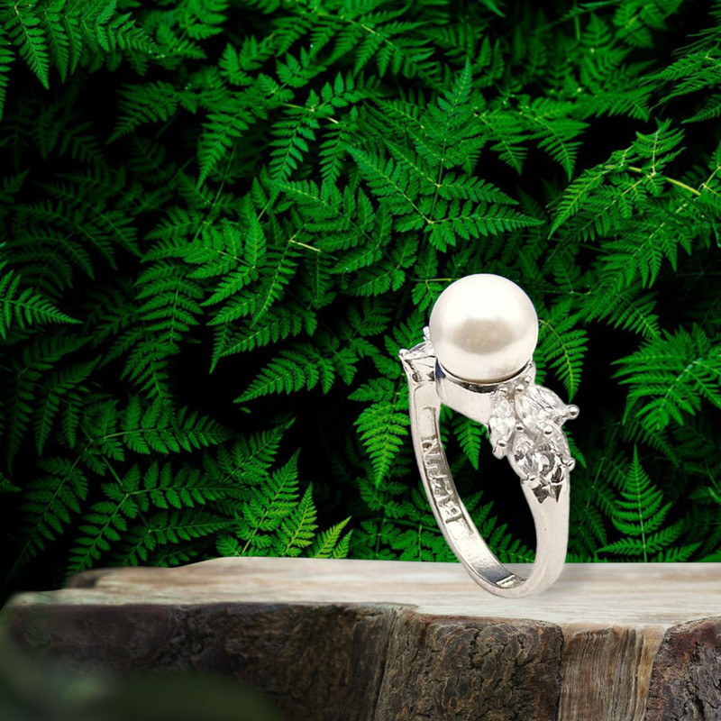 انگشتر نقره زنانه مدل مروارید