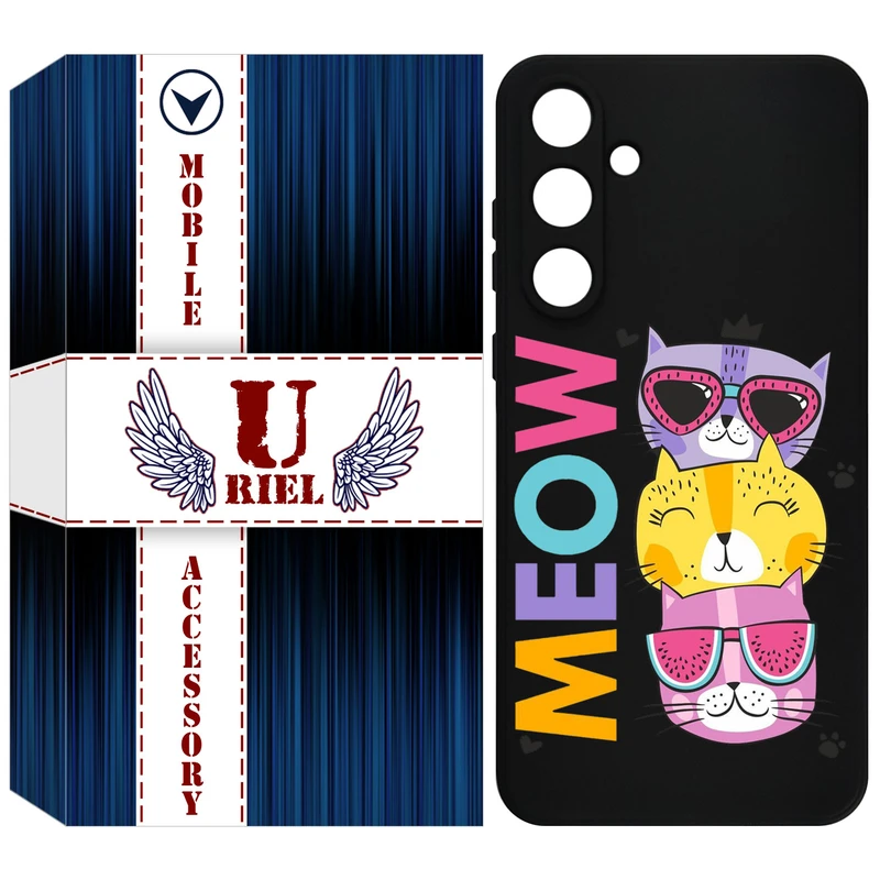 کاور یوریل مدل KSH کد 57 طرح گربه مناسب برای گوشی موبایل سامسونگ Galaxy A35